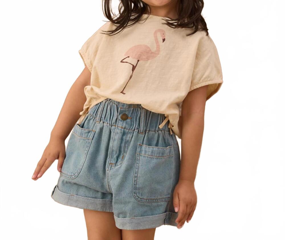NEW RYLEE + CRU girl's alba shorts in blue